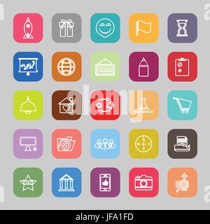 Business start up line flat icons Stock Vector