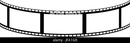 Vector illustrator of movie reel with a strip of exposed frames