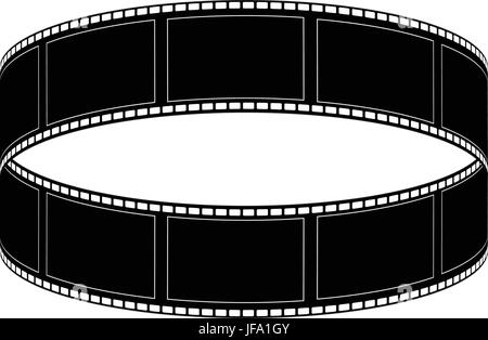 Sticker Vector illustrator of movie reel with a strip of exposed frames 