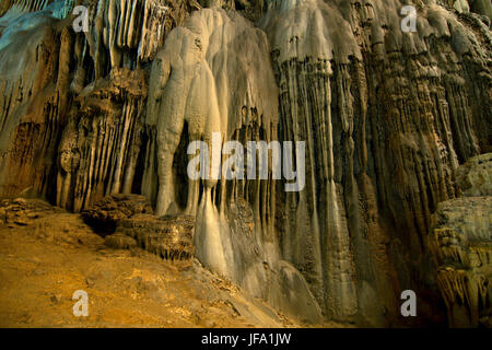 CACAHUAMILPA, MEXICO - 2010: Grutas de Cacahuamilpa (Cacahuamilpa caves) is one of the largest cave systems in the world. Stock Photo