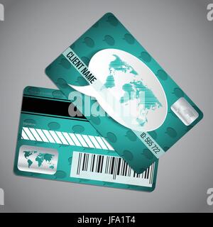 Loyalty card with world map on speech bubble Stock Vector
