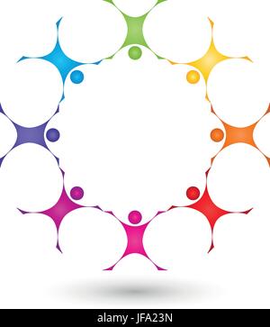 many people logo,group,children Stock Vector