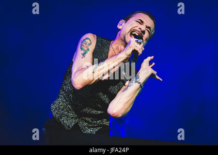 Bologna, Italy. 29th June, 2017. Depeche Mode performing live at the Renato dall'Ara Stadium in Bologna for their last Italian 'Global Spirit' summer tour 2017 concert. Credit: Alessandro Bosio/Pacific Press/Alamy Live News Stock Photo