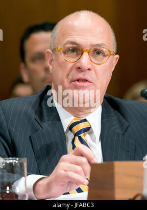 Washington, Us. 27th June, 2017. J. Christopher Giancarlo, Acting Chairman, Commodity Futures Trading Commission, testifies before the US Senate Committee on Appropriations Subcommittee on Financial Services and General Government hearing to examine proposed budget estimates and justification for fiscal year 2018 for the SEC and the CFTC on Capitol Hill in Washington, DC on Tuesday, June 27, 2017. Credit: Ron Sachs/CNP - NO WIRE SERVICE - Photo: Ron Sachs/Consolidated/dpa/Alamy Live News Stock Photo