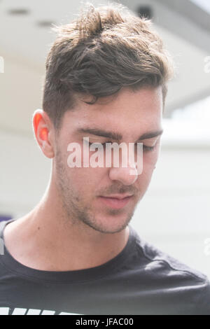 London, UK. 30th June, 2017. Australian player Thanasi Kokkinakis arrives the AELTC for practice before the start of the 2017 Wimbledon Tennis championships Credit: amer ghazzal/Alamy Live News Stock Photo