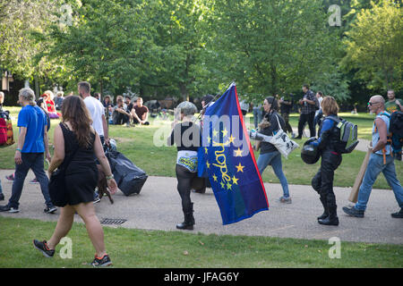 London, UK. 30th June, 2017. Theresa Mays Leaving Drinks in St James Park, London protest Credit: Sebastian Remme/Alamy Live News Stock Photo