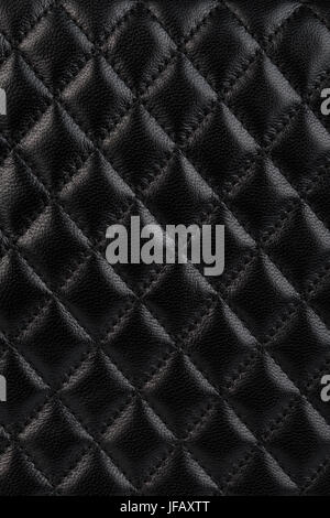Black quilted leather background Stock Photo