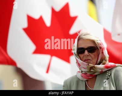 The Duchess of Cornwall at an official welcome ceremony at Nunavut Legislative Assembly in Iqaluit during a 3 day official visit to Canada. Stock Photo