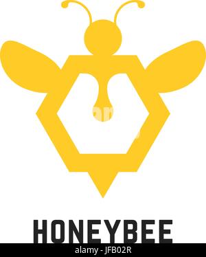 abstract honey bee sign Stock Vector
