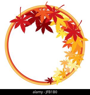 Autumn maples tree with falling leaves. Vector illustration Stock Photo ...