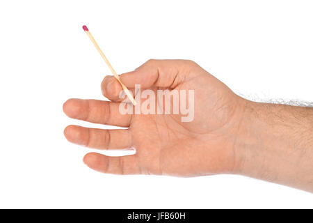 Hand with match Stock Photo