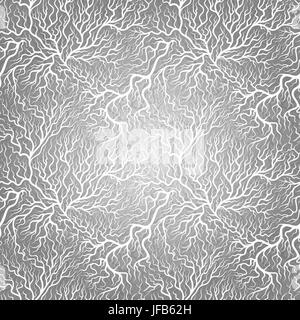 Monochromatic seamless Vector pattern with branches on gradient background Stock Vector