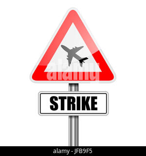 Sign Airplane Strike Stock Photo