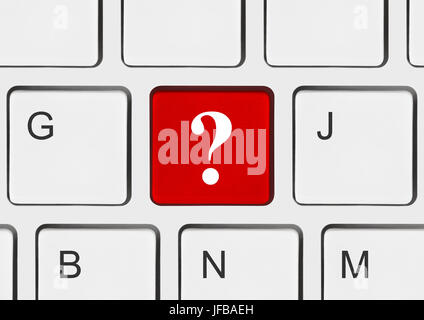 Computer keyboard with question key Stock Photo