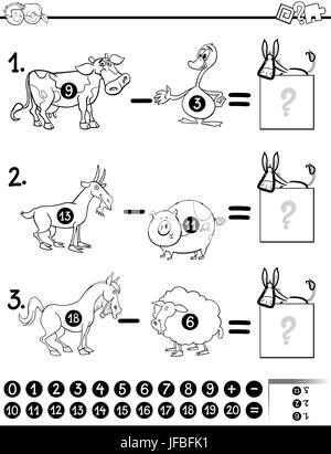 maths game coloring page Stock Photo - Alamy