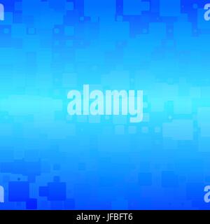 Turquoise blue gradient vector abstract glowing background with random sizes rounded tiles square Stock Vector
