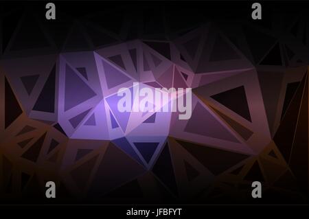 Purple brown black abstract random sizes low poly geometric background Stock Vector