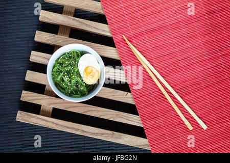 Hiyashi wakame with sesame and nut sauce Stock Photo