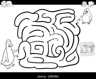 maze game coloring page Stock Photo