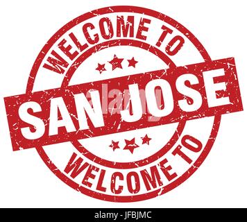 welcome to San Jose red stamp Stock Vector