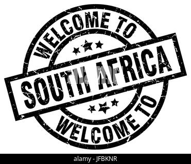 welcome to South Africa black stamp Stock Vector