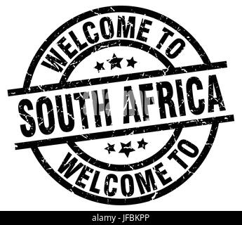 welcome to South Africa black stamp Stock Vector