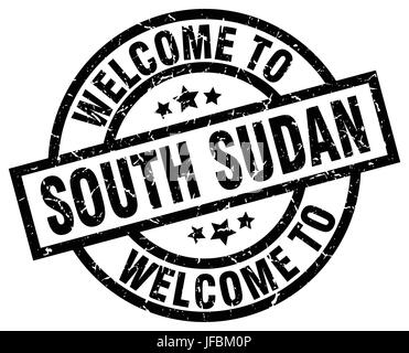 welcome to South Sudan black stamp Stock Vector
