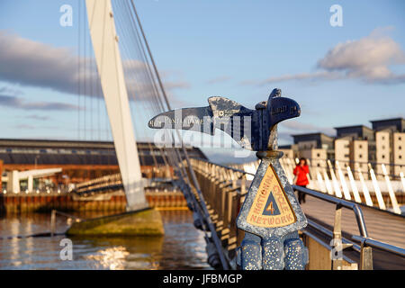 National Cycle Network at Swansea Marina Stock Photo