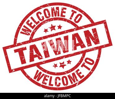 welcome to Taiwan red stamp Stock Vector