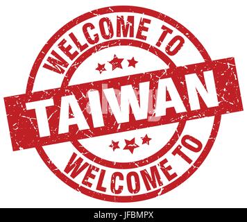 welcome to Taiwan red stamp Stock Vector