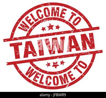 welcome to Taiwan red stamp Stock Vector