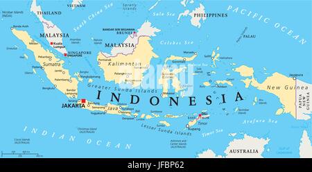 Indonesia Political Map Stock Vector