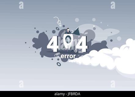 404 Not Found Error Message Internet Connection Problem Concept Banner Stock Vector