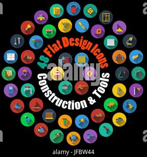 Construction industry and Tools icons - vector icon set Stock Vector ...