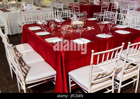Festively decorated table . Stock Photo