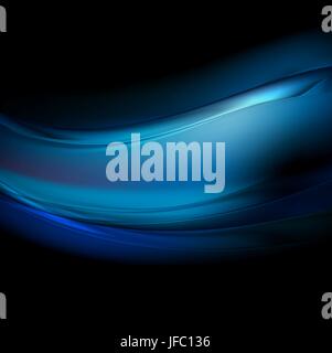 Dark blue smooth waves abstract background Stock Photo