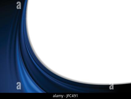 Blue elegant smooth silk waves background. Vector corporate design Stock Vector