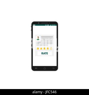 Mobile smartphone app rating Stock Vector