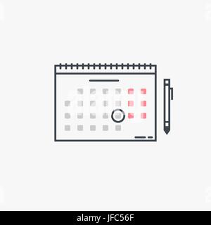 Calendar and pen Stock Vector