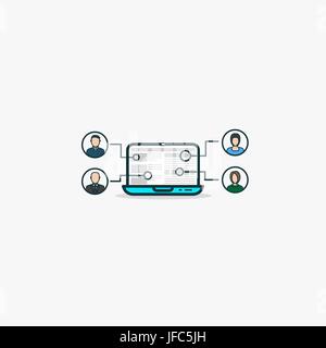 Outsourcing internet concept Stock Vector