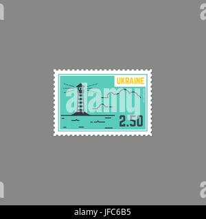 Travel postage stamps. Vintage stamp with national landmarks, retro st By  WinWin_artlab