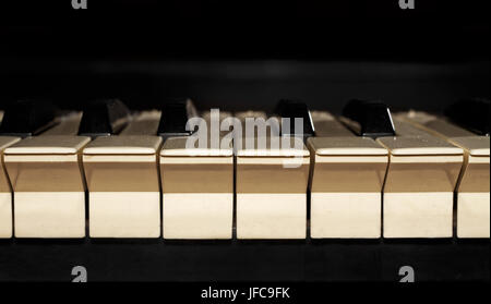 The dusty piano keyboard Stock Photo