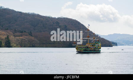 Lake Ashi (Ashi-no-ko) in Hakone, Ashigarashimo District, Kanagawa Prefecture, Japan. Stock Photo