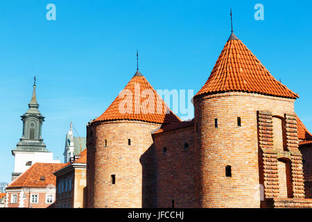 Semicircular fortified outpost barbican in Warsaw, Poland Stock Photo
