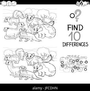 search differences game with wild animals Stock Photo - Alamy