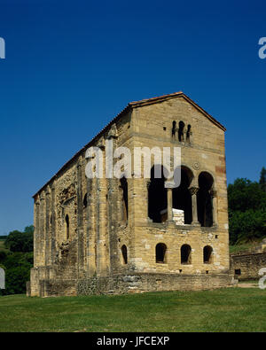 Church of St. Mary at Mount Naranco. Asturian pre-Romanesque. Built by ordered Ramiro I of Asturias. 9th century. Oviedo, Asturias, Spain. Exterior. Stock Photo