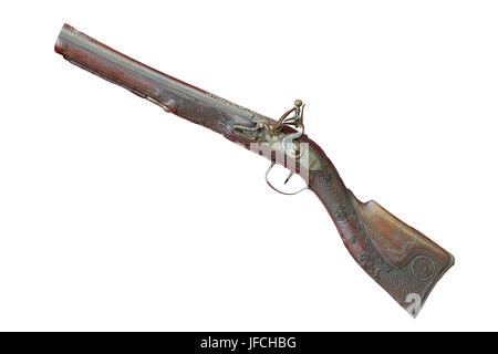 old beautiful shotgun isolated over white background, collection object for your design Stock Photo