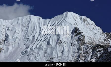 Beautiful shaped mountain near mount Nuptse Stock Photo