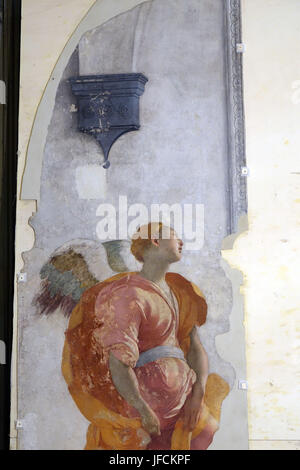 Florence, Restoration of the Capponi Chapel in Santa Felicita with decorative paintings of Pontormo thanks to the Donation of Friends of Florence in restoration also the Deposition of the Pontormo In the picture the two Frescos of the Deposition 30/05/2017 Florence Italy  Where: Florence, Tuscany, Italy When: 30 May 2017 Credit: IPA/WENN.com  **Only available for publication in UK, USA, Germany, Austria, Switzerland** Stock Photo