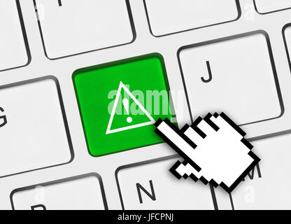 Computer keyboard with attention key Stock Photo